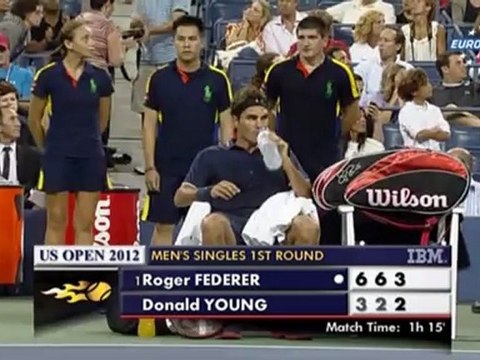 Tennis. 2012.08.27. US Open 2012. 1st round. Roger Federer (SUI) - Donald Young (USA) 222