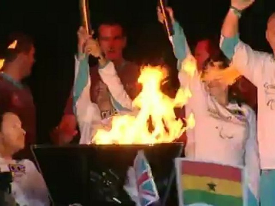 Paralympic cauldron lit in Stoke Mandeville