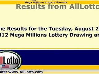 Mega Millions Lottery Drawing Results for August 28, 2012