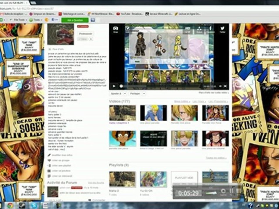 bilan et info sur ma chaine daily