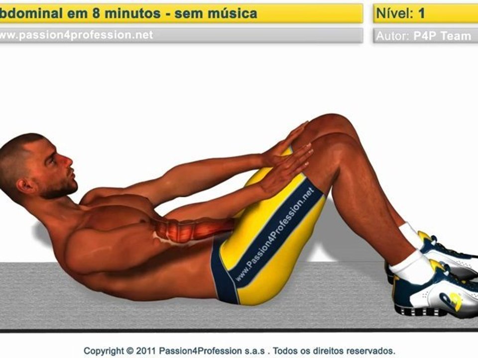 Abdominais em 8 minutos - sem música