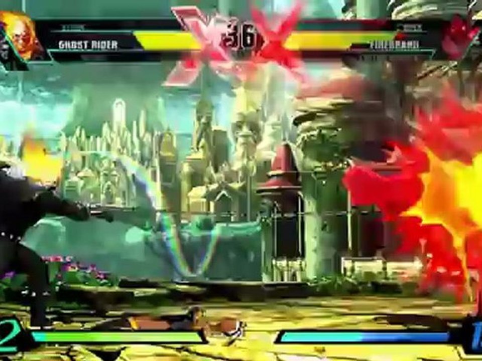 ULTIMATE MARVEL VS. CAPCOM 3 Gameplay: Ghost Rider vs. Firebrand