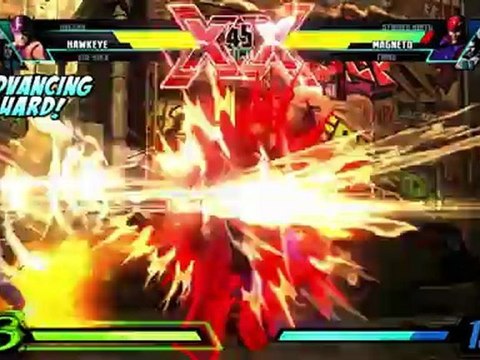 ULTIMATE MARVEL VS. CAPCOM 3 Gameplay: Hawkeye vs. Strider