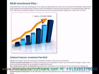 Australian Binary Plan,Binary Plan,Board Plan, Single Leg Plan,Matrix Plan,	Forced Matrix, Growth Plan,Performance Relay,Repurchase Model, Auto filling Pool,Unilevel Plan,Level Income, Differential Method,Career Plan,FD & RD, Real Estate Model.