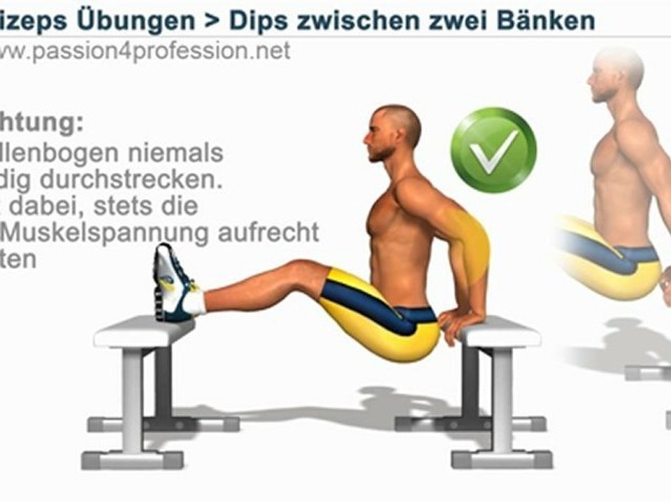 Dips zwischen zwei Bänken