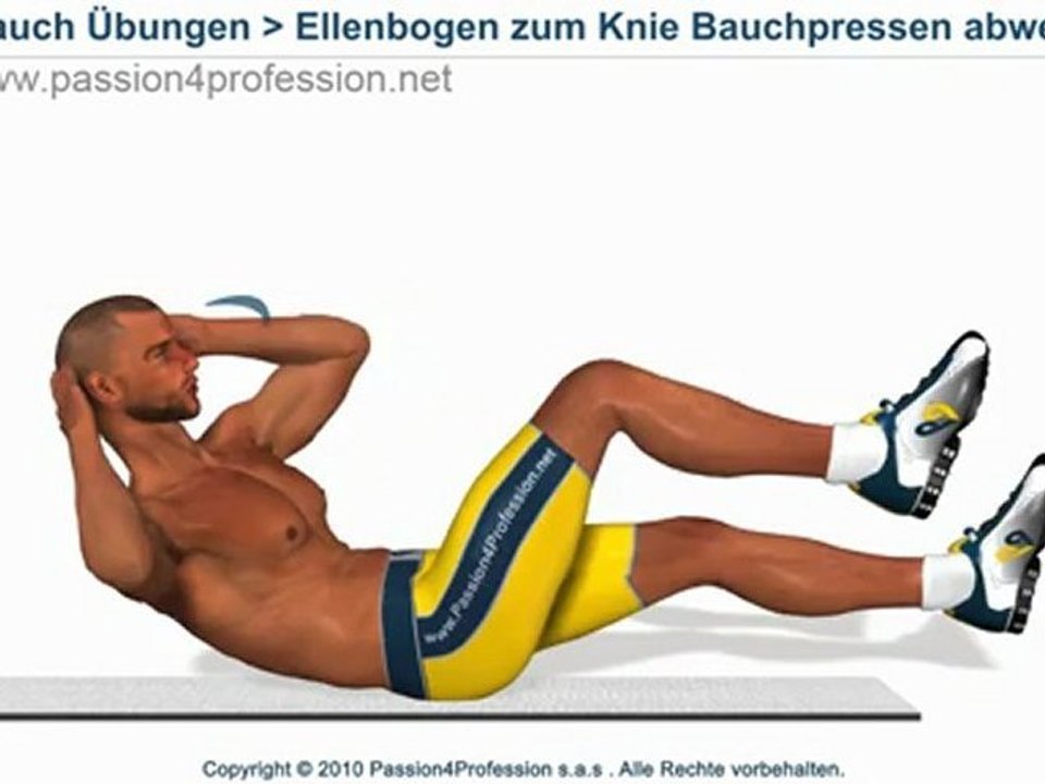 Ellenbogen zum Knie Bauchpresse - abwechselnd
