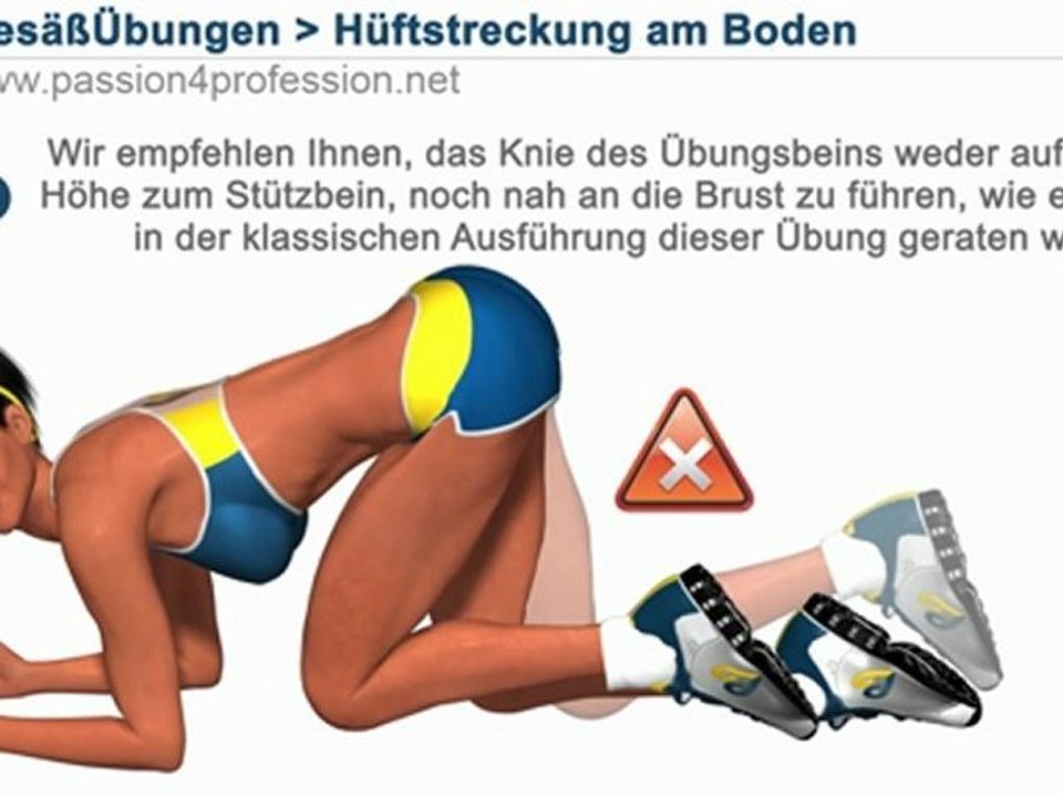 Training für Po, Hüftstreckung am Boden