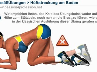 Training für Po, Hüftstreckung am Boden
