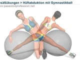 Übung für Gesäß, Hüftabduktion mit Gymnastikball