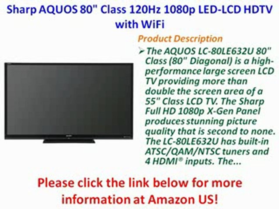 Sharp AQUOS 80" Class 120Hz 1080p LED-LCD HDTV with WiFi Best Price