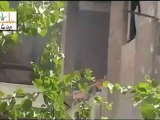 Syria فري برس  حلب حي الإذاعة احتراق المباني السكنية جراء القصف العنيف من دبابات النظام السوري 30 8 2012