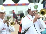 Spectators arrive in Olympic Park for day one of competition