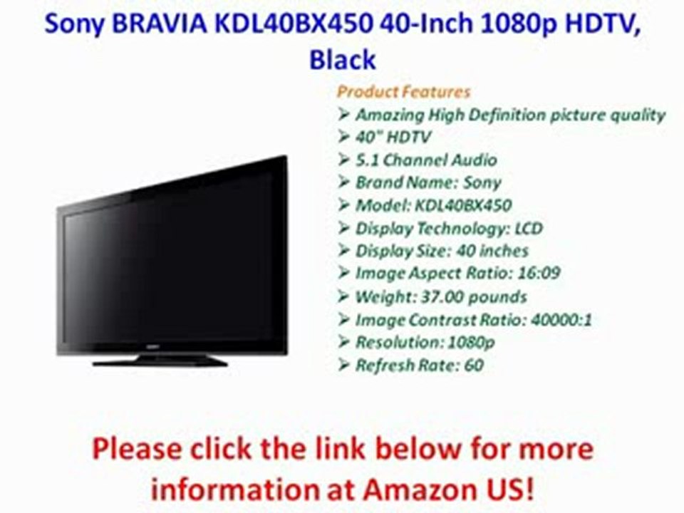 Sony BRAVIA KDL40BX450 40-Inch 1080p HDTV, Black Review
