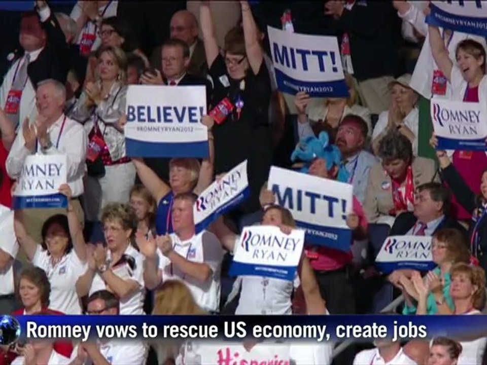 Romney promises jobs in convention pitch