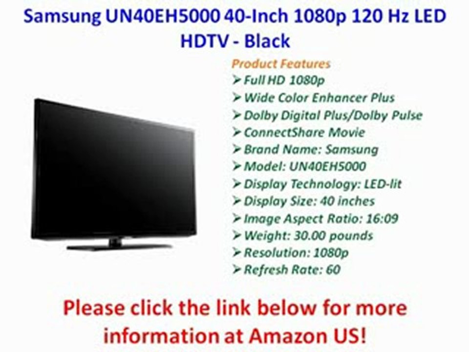 Samsung UN40EH5000 40-Inch 1080p 120 Hz LED HDTV - Black For Sale