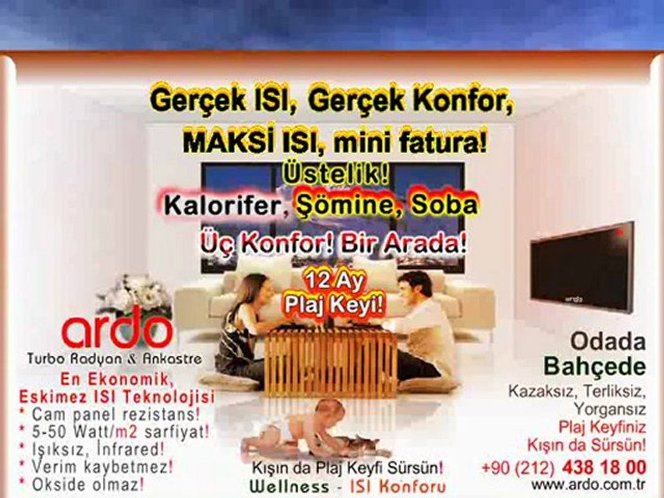 Evde, Bahçede, Ekonomik, Konforlu, Sağlıklı Isınma İçin Cam Panel Nano İnfrared Elektrikli ıstıcı ARDO