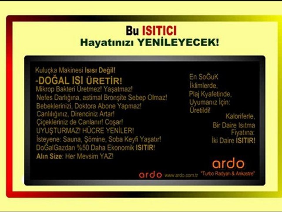 İşte Bu Isıtıcı Hayatınızı Değiştirecek Ardo Isıtma Sistemleri !