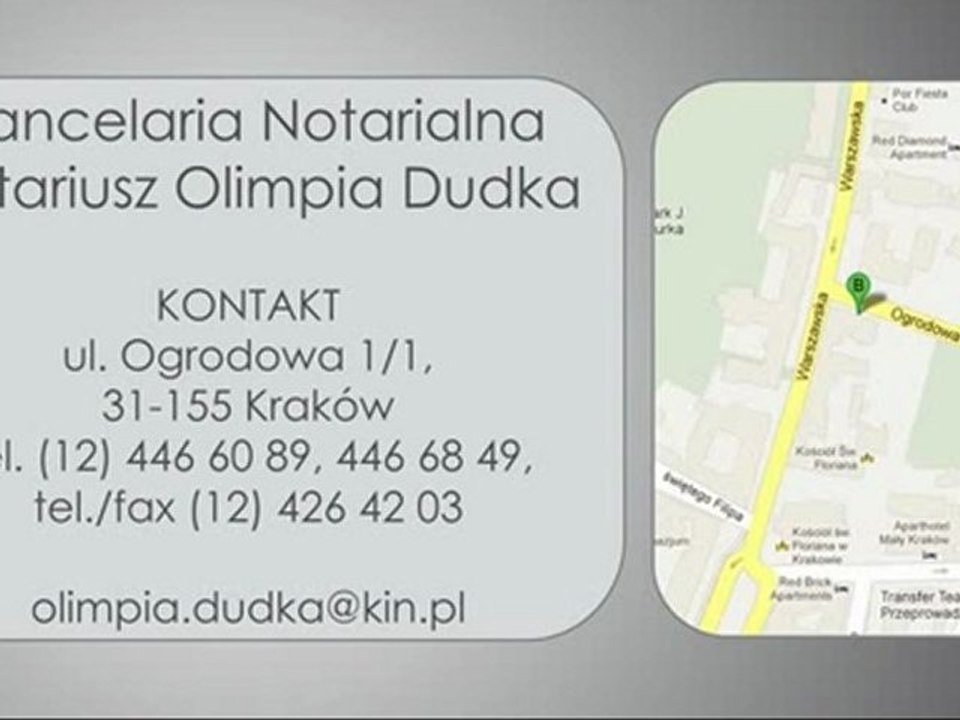 Notariusz Kraków - Olimpia Dudka - Kancelaria Notarialna