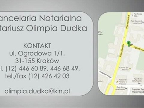 Notariusz Kraków - Olimpia Dudka - Kancelaria Notarialna