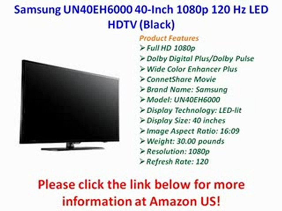 BEST BUY Samsung UN40EH6000 40-Inch 1080p 120 Hz LED HDTV (Black)