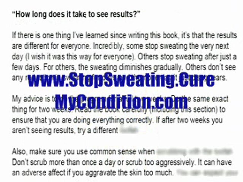 How To Stop Excessive Sweating Step By Step Within 4 Weeks - Best Treatment To Cure Hyperhidrosis Permanently And Naturally