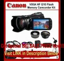 Canon VIXIA HF G10 Flash Memory Camcorder Kit. Package Includes: 0.45x Wide Angle Lens, 2X Telephoto Lens