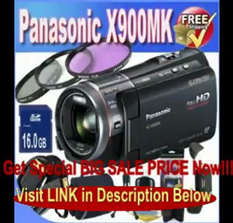 Panasonic X900MK 3MOS 3D Full HD SD Camcorder with 32GB Internal Memory (Black) HC-X900MK