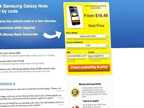 UNLOCK Samsung Galaxy Note N7000 - HOW TO UNLOCK YOUR Samsung Galaxy Note N7000