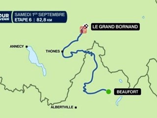 Tour de l'avenir 2012 : Tracé étpae 6 Beaufort > Le grand Bornand