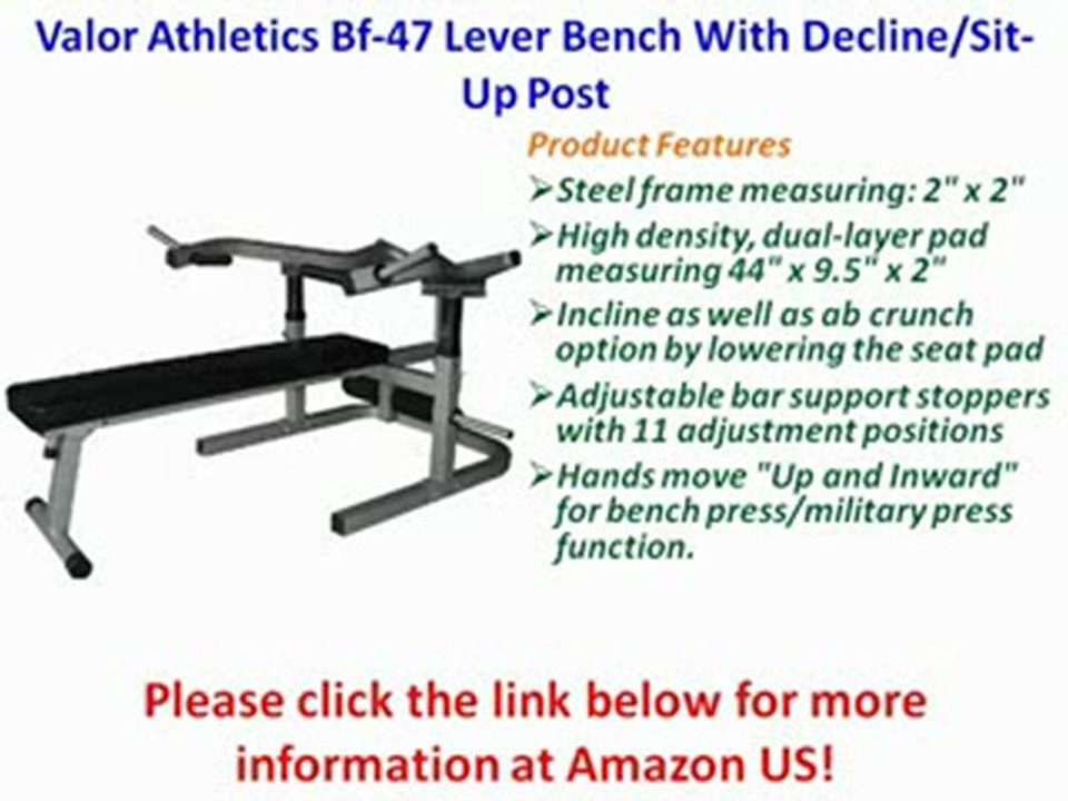BEST BUY Valor Athletics Bf-47 Lever Bench With Decline/Sit-Up Post