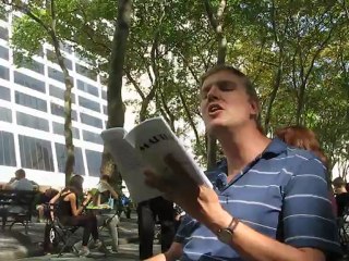 Poetry in Bryant Park - New York City 30 Aug 2012