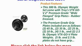 BEST BUY Troy's VTX Premium Black Rubber Encased Olympic 300 lb. Weight Set GOSS-300VR