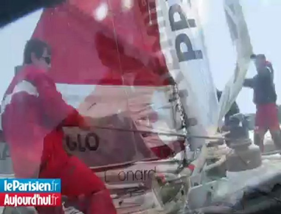 A bord du Trimaran "Défi Saint-Malo Agglo" du skipper Gilles Lamiré