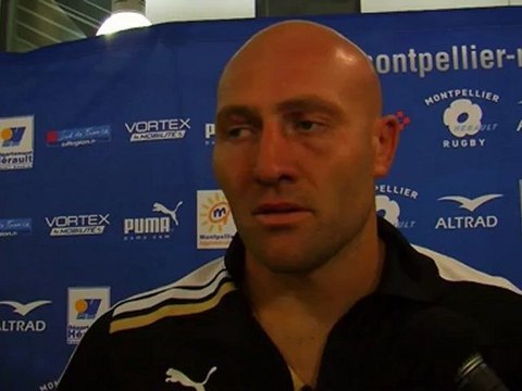Interviews après Montpellier Hérault Rugby - Agen : 01/09/2012