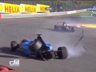 Gros crash de Cregan en GP3 à Spa 2012