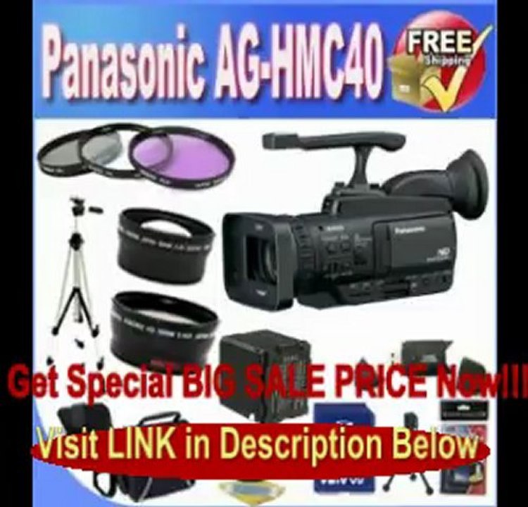 Panasonic Professional AG-HMC40 AVCHD Camcorder with 10.6 MP Still and 12x Optical Zoom + Extended Life Battery + 32GB SDH... For Sale