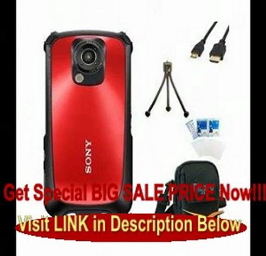 Sony MHS-TS22 Bloggie Sport HD Camera Value Bundle (Red)