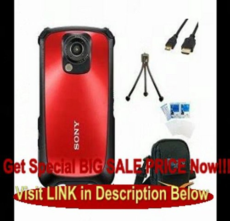 BEST BUY Sony MHS-TS22 Bloggie Sport HD Camera Value Bundle (Red)