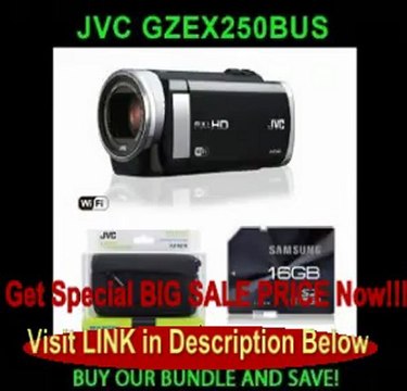 BEST BUY JVC GZ-EX250 Full HD Camcorder - Black With BN-VG114 Data Battery and CB-VM15 Carrying Bag. and Samsung 16 GB SDHC Flash M...