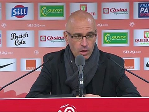 Conférence de presse Stade Brestois 29 - ESTAC Troyes : Landry CHAUVIN (SB29) - Jean-Marc FURLAN (ESTAC) - saison 2012/2013