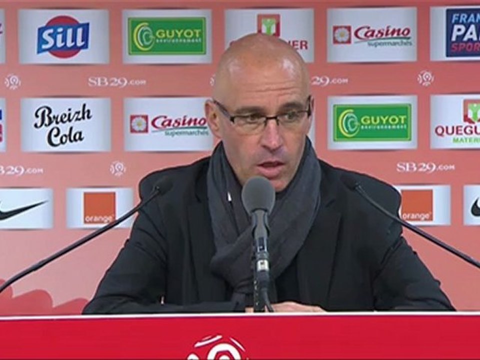 Conférence de presse Stade Brestois 29 - ESTAC Troyes : Landry CHAUVIN (SB29) - Jean-Marc FURLAN (ESTAC) - saison 2012/2013