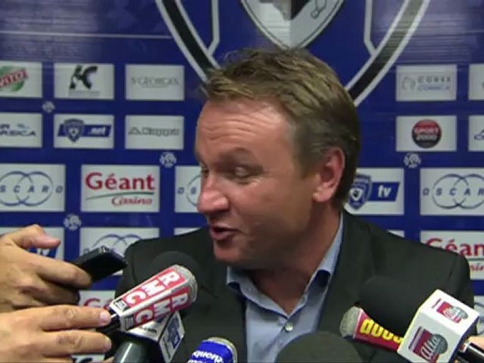 Conférence de presse SC Bastia - AS Saint-Etienne : Frédéric HANTZ (SCB) - Christophe  GALTIER (ASSE) - saison 2012/2013