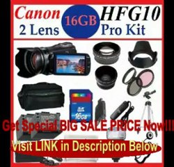 Canon VIXIA HF G10 Full HD Camcorder with HD CMOS Pro and 32GB Internal Flash Memory with SSE 16GB Pro Kit includes 2 Batt... FOR SALE