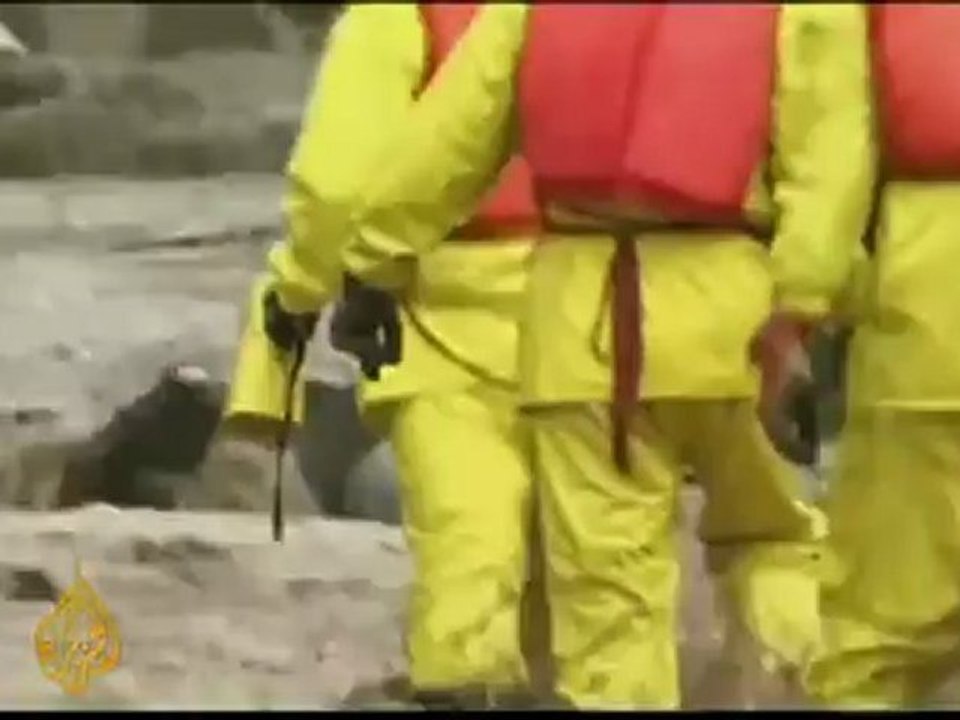 Japanese island ravaged by flooding