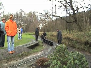 Nikolausdampf Huserland 09.12.07 fünf Zoll Gartenbahn und ölgefeuerte BR44 mit Anhängern