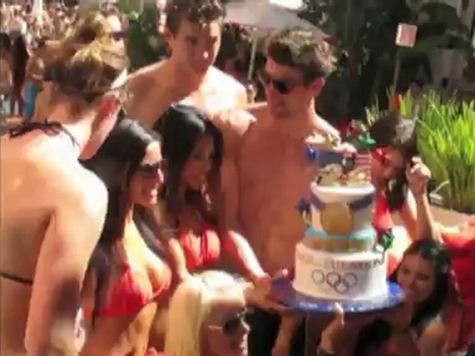 Olympic Legend Michael Phelps Celebrates Retirement at pool Party in Las Vegas