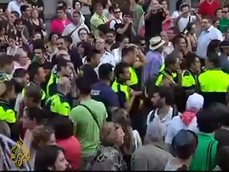 Spain police clash with austerity protesters