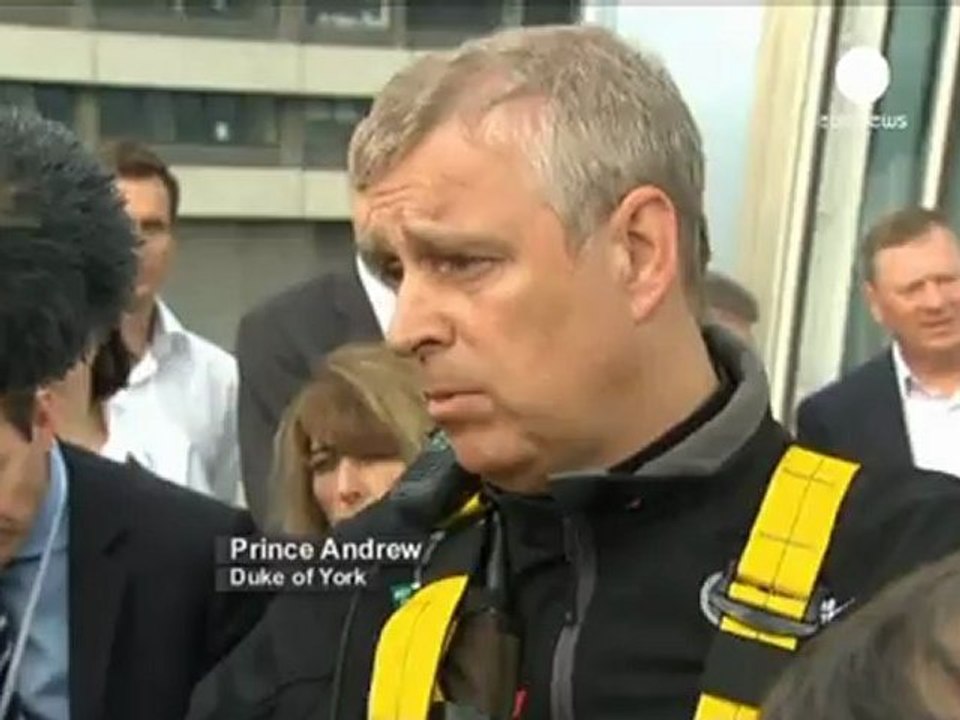 Prince Andrew abseils London's Shard skyscraper