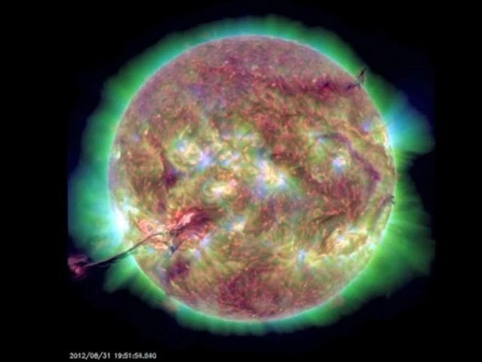 Une impressionnante éruption solaire filmée par la Nasa