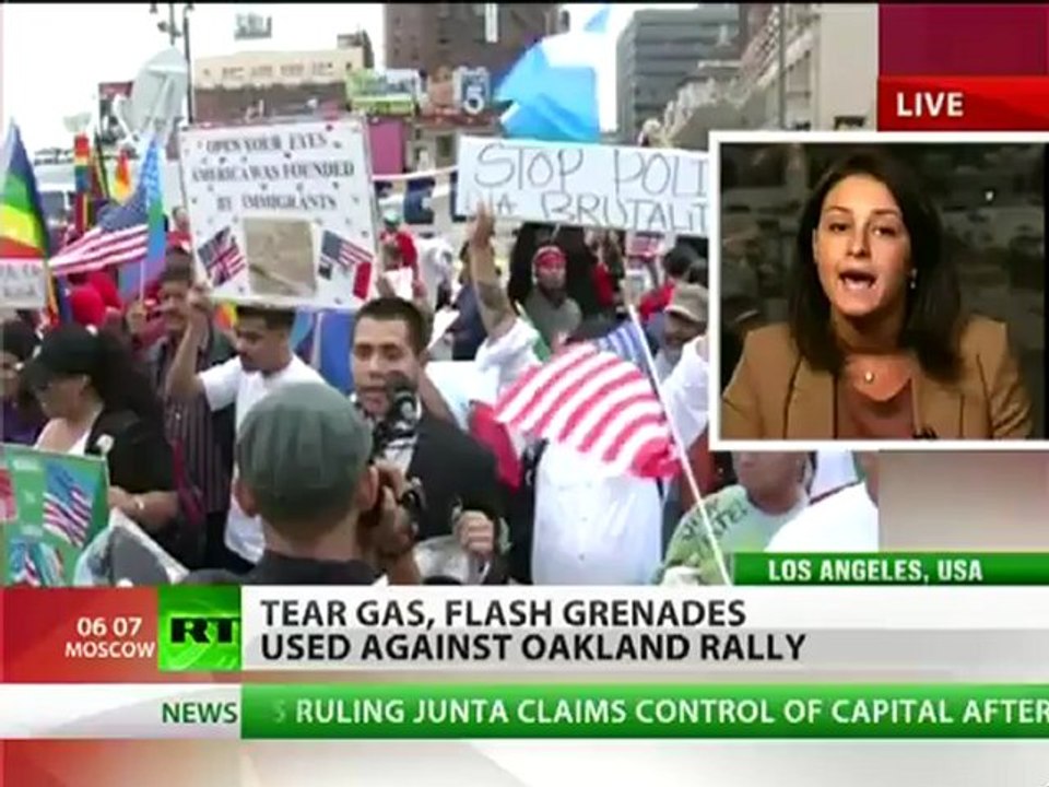 Police teargas Oakland protesters at May Day general strike